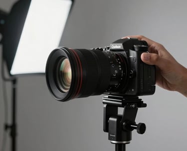 Close-up of a vibrant, artfully plated gourmet dish with warm lighting highlighting textures.