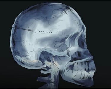 a skullet with a skullet and a needled head