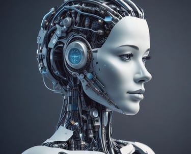 A professional workspace with screens showing AI-driven analytics and call automation in action.