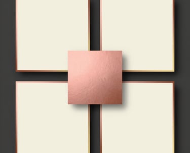 A sleek dark obsidian background with a centered rose-gold monospace label reading 'the diamond blueprint is for,' surrounded by four cream serif callouts separated by rose-gold dividers.