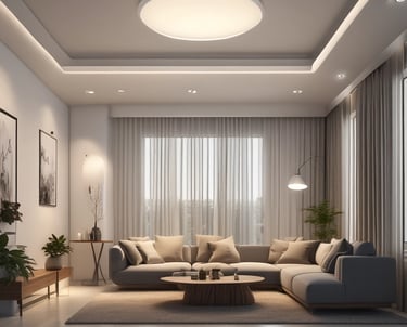 Electrician carefully wiring indoor lighting fixtures in a cozy living room.