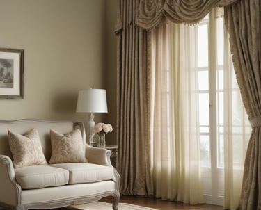 Elegant curtains enhancing a bright room.