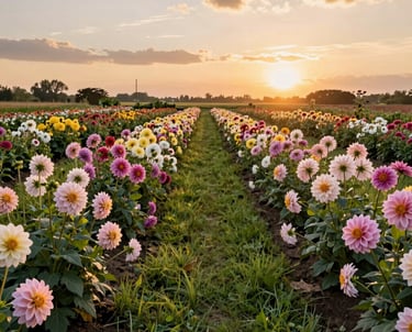 Flower garden rows