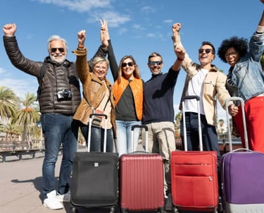 BikkesBusz utasai bőröndökkel