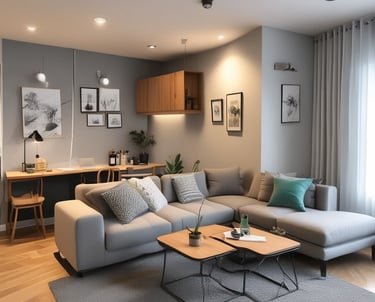 A welcoming, modern apartment interior designed for comfort and convenience.
