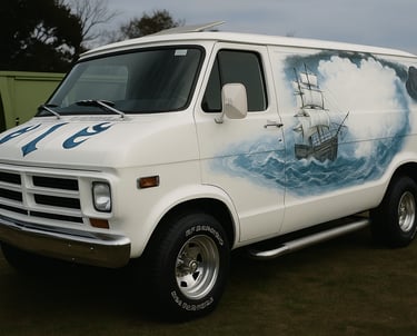 a van with a painting on it