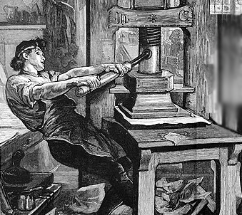 The Caxton Celebration - William Caxton showing specimens of his printing to King Edward IV and his