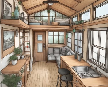 Screenshot of the tiny home community platform dashboard showing user profiles and listings.