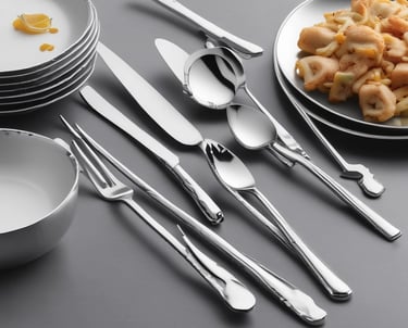 Close-up of a craftsman shaping stainless steel cutlery by hand in Istanbul workshop.