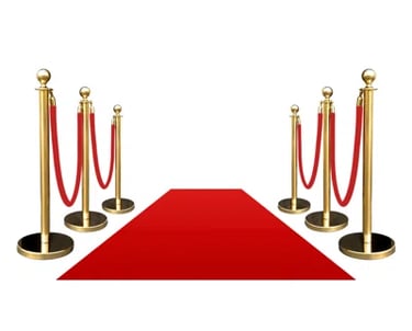 a red carpet with a red carpet and a red carpet with a red carpet