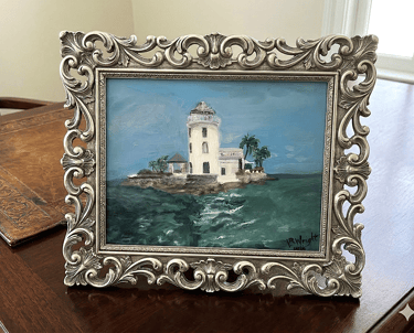 Oil painting of Bahama island