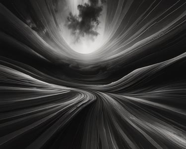 A dimly lit recording studio with a grand piano and mixing console glowing softly.