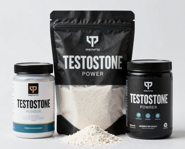 Energetic man mixing a testosterone booster shake in a gym setting.