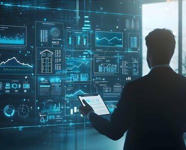 Interfaz digital de asistente virtual que facilita la gestión para agentes inmobiliarios.