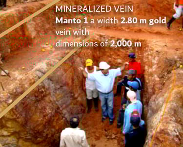 Yacimiento aurifero, reservas inferidas de 1.700.000 onzas triy
