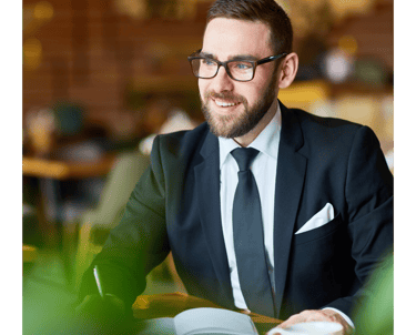 an happy computer user learning new cybersecurity skills with Lümee awareness platform