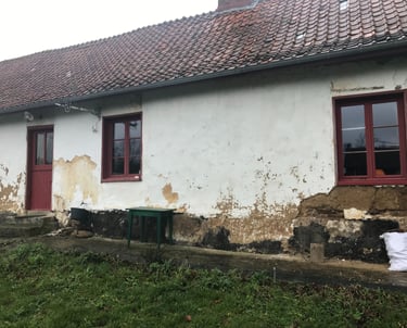 façade longère torchis avant restauration 