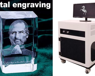 a computer screen with a picture of a man in a glass case