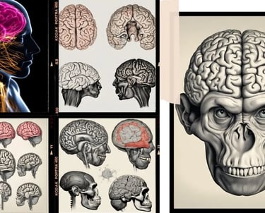 a collage of images of human brain anatomy