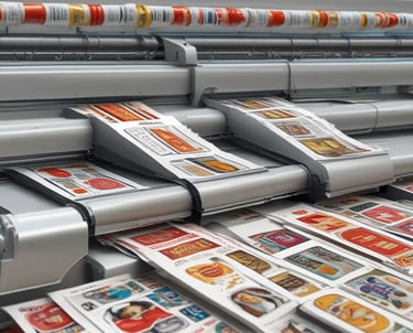 An Epson dot matrix printer with control buttons and a stack of continuous form paper loaded. The printer appears to be in an office or workspace setting.