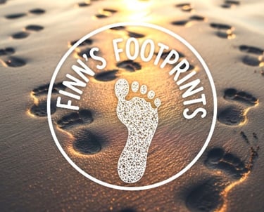 Finn's Footprints logo for budget travel advice and tips.