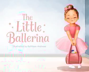 Children's Book The Little Ballerina Smiling Girl tutu dance bag
