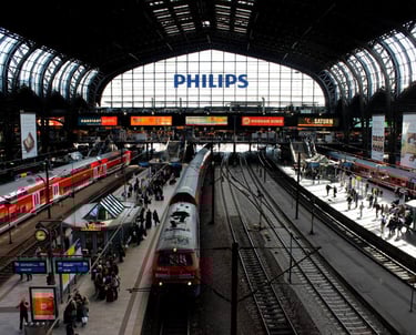Philips train station in Hamburg Germany