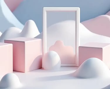 Full-width abstract artwork — smooth Nordic contours in soft tones, inspired by winter stillness.