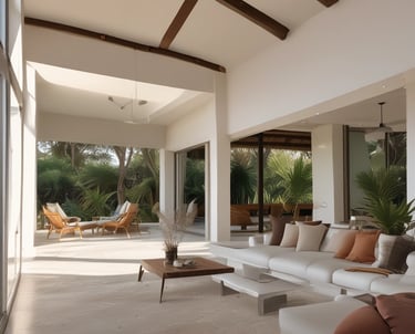 A vibrant image showcasing a beautifully painted house in Riviera Maya.