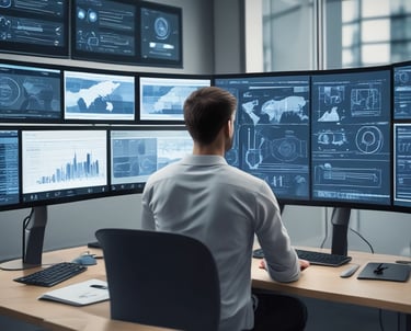 A group of professionals discussing a project in a modern office setting.