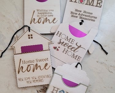 Wooden Home Gift Card Holders
