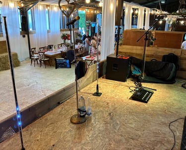 a stage set up for a concert