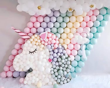 a unicorn balloon - shaped balloon