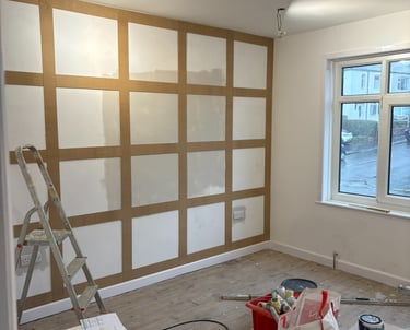 Decorating well underway and feature wall taking place