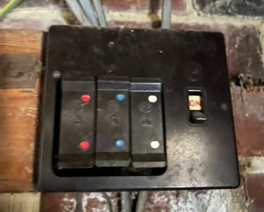 Museum piece for a Fuse Board. Two working circuits!