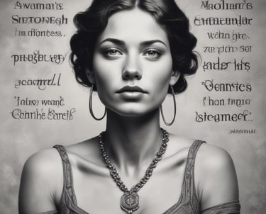 A neon sign with the words 'Empower Women' in bright blue letters against a dark background. The lettering is surrounded by an artistic design of neon orange loops, adding a decorative touch to the sign.