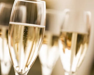 Close-up of sparkling Prosecco wine in elegant glasses, celebrating Italian tradition