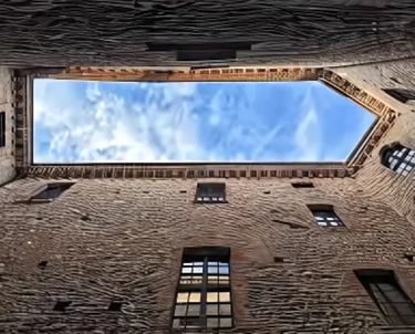 Castello Dal Verme rising above Zavattarello village in Lombardy