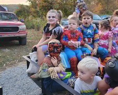 kids in halloween costumes