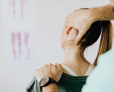 a woman is shown in a doctor's office