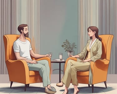 A letter board displays the words 'BIPOLAR DISORDER' surrounded by scattered letters. Nearby, there is a clipboard with a blank sheet of paper and a pencil, accompanied by a cup of black coffee. Three photographs show different facial expressions, and a small potted plant is visible. The surface is textured in a neutral tone.