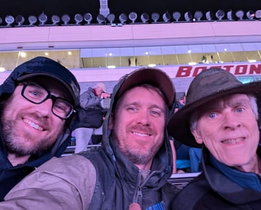 candidate and family at a football game