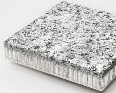 Natural stone panel with honeycomb backing