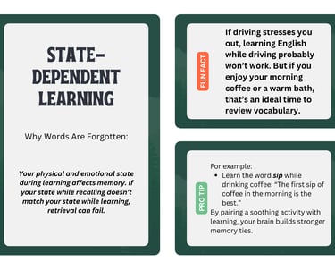 state-depending learning