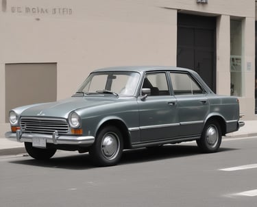selective focus photography of classic gray and brown car