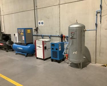 Persluchtcompressor in Actie