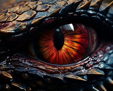 Close up of amber dragon eye