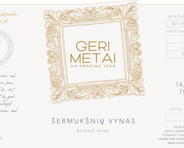 wine label with picture frame design