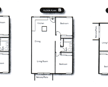 room floorplans at University Commons Apartments in Davis California