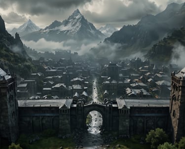 The entrance to a fantasy city